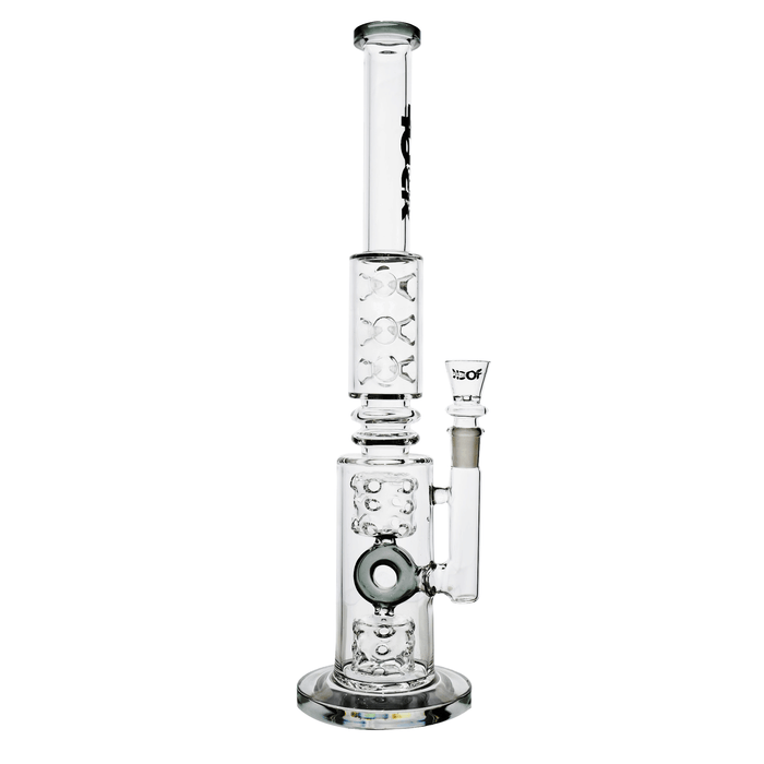 18" Rock Glass Donut Hole Perc Bong - Toker Supply