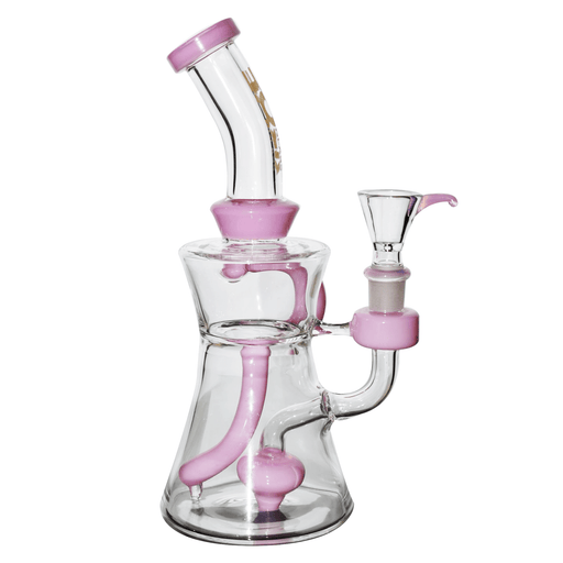 8" Rock Glass Double Recycler - Toker Supply