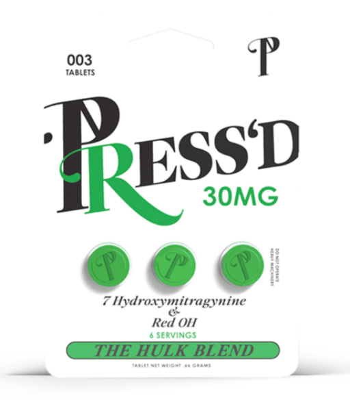 Pressd Hulk Blend 30mg Kratom Tablets 3ct Blister Pack (Green) - Toker Supply