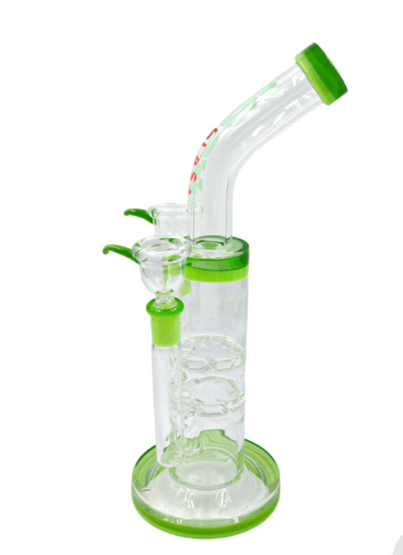 Rock Glass 12'' Double Bowl Turbine Perc Bong - Toker Supply